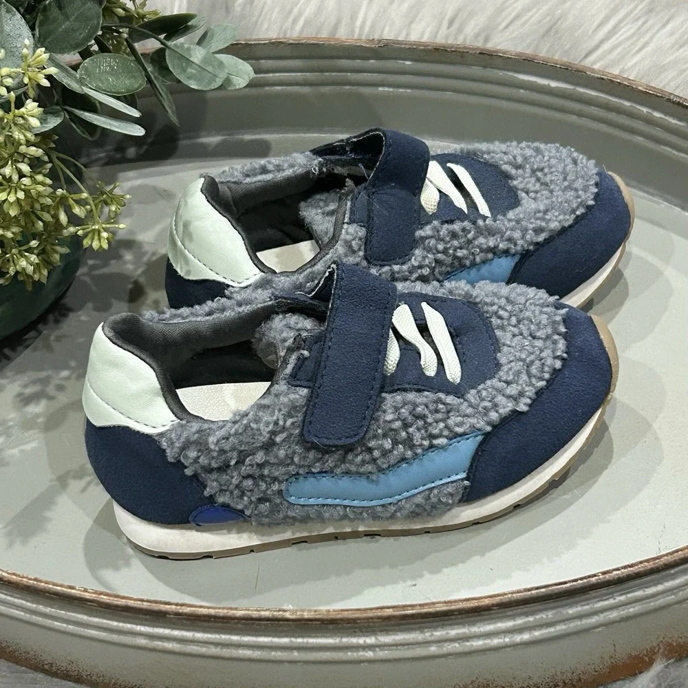 Open Edit Toddler Slip‎ On Blue Plush Sneakers Toddler Size 8